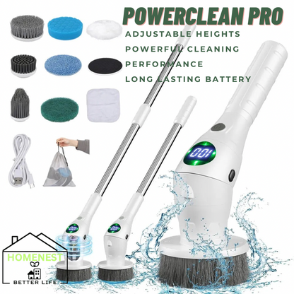 PowerClean Pro- Cordless Electric Spin Scrubber with Extendable Reach