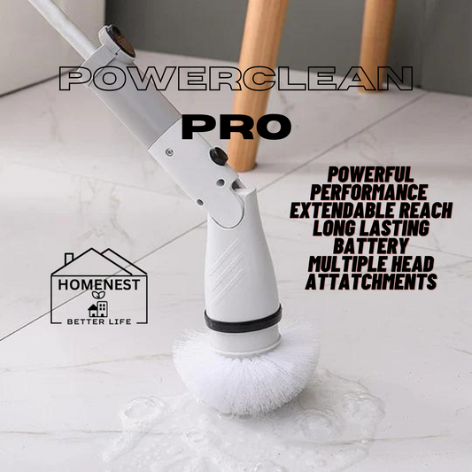 PowerClean Pro- Cordless Electric Spin Scrubber with Extendable Reach