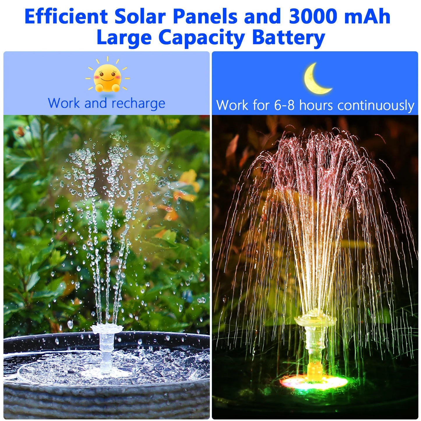 GlowPro- RGB Solar Bird Bath Fountain