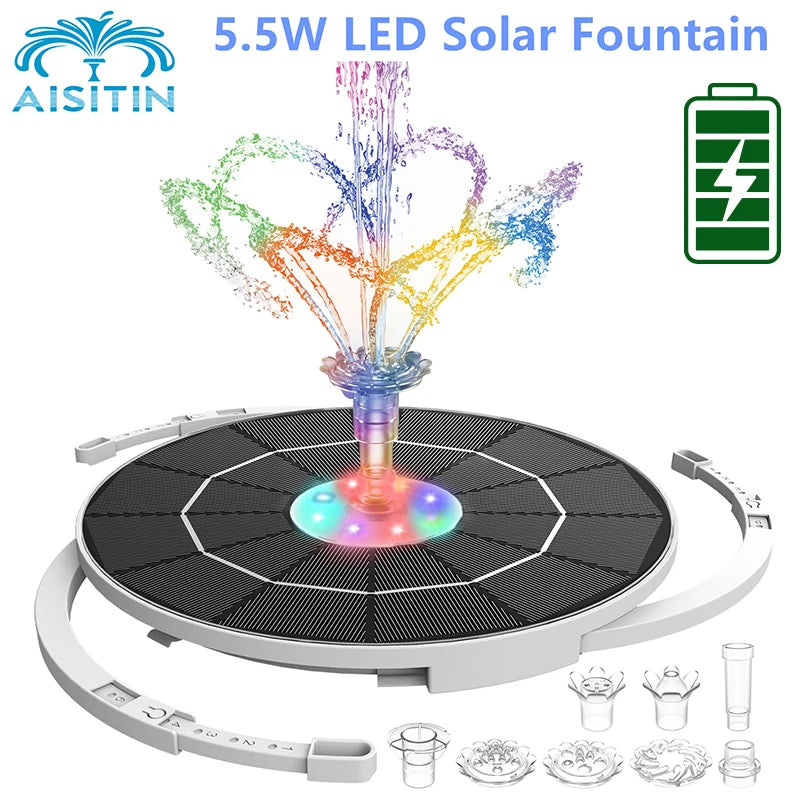 GlowPro- RGB Solar Bird Bath Fountain