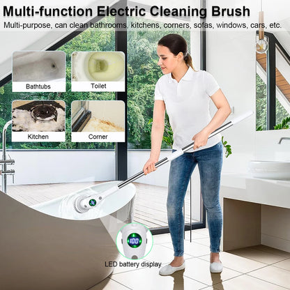 PowerClean Pro- Cordless Electric Spin Scrubber with Extendable Reach